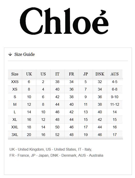 chloe size guide